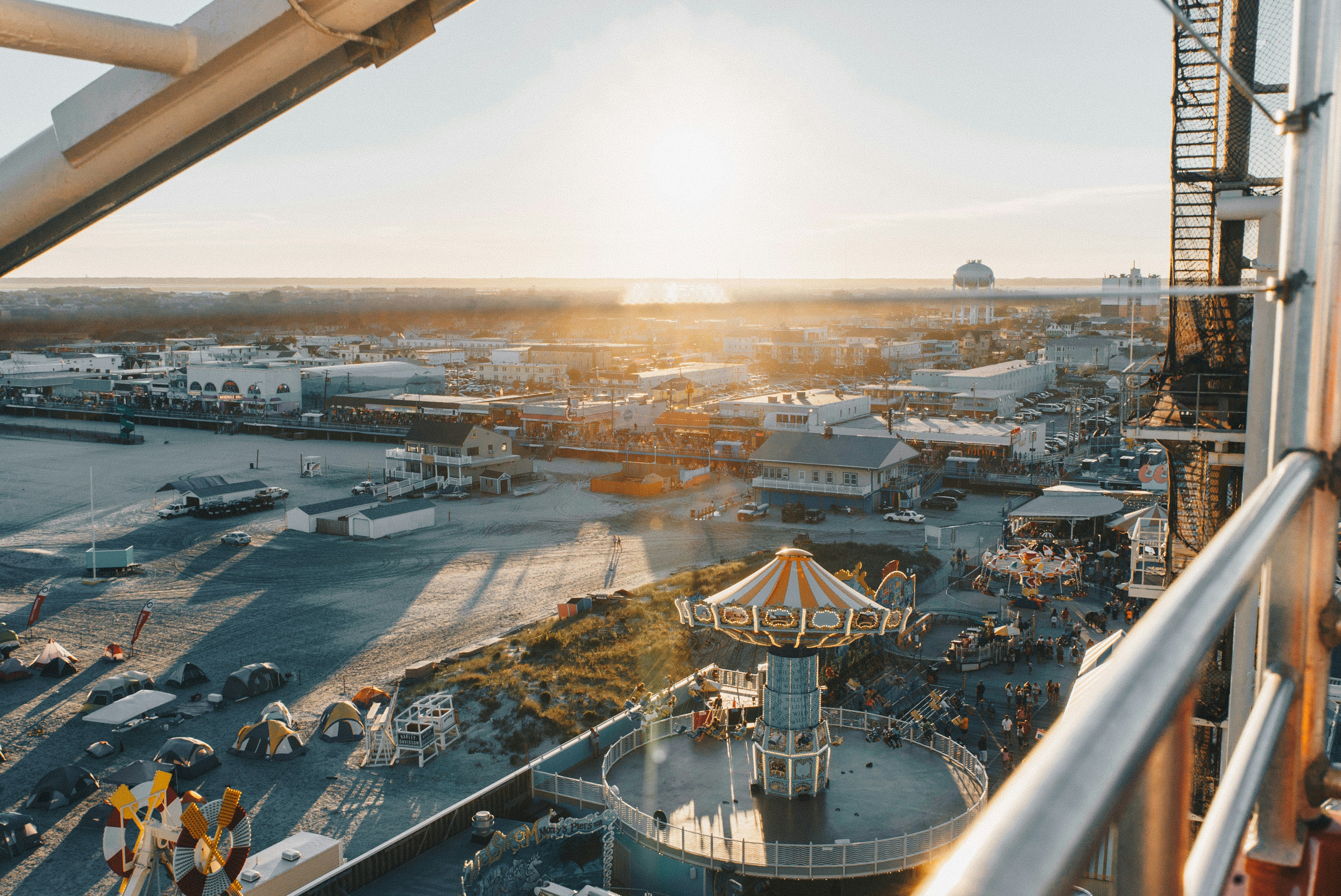 aerial view of amusement park during daytime